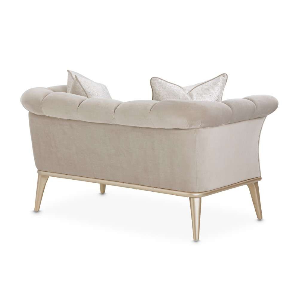 AICO by Michael Amini - Yvette Velvet Chair and a Half - Porcini/Champagne - LRU-YVTE838-PCI-136 veiw 9