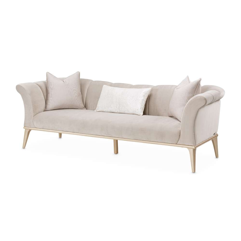 AICO by Michael Amini - Yvette Velvet Sofa - Porcini/Champagne - LRU-YVTE815-PCI-136 veiw 1