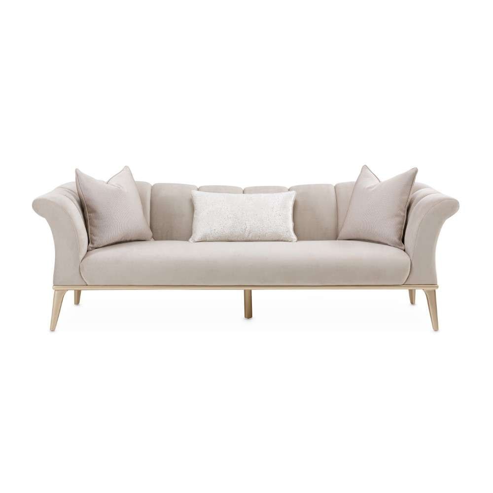 AICO by Michael Amini - Yvette Velvet Sofa - Porcini/Champagne - LRU-YVTE815-PCI-136 veiw 2