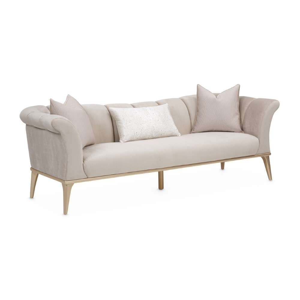 AICO by Michael Amini - Yvette Velvet Sofa - Porcini/Champagne - LRU-YVTE815-PCI-136 veiw 3