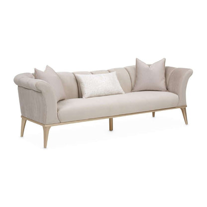 AICO by Michael Amini - Yvette Velvet Sofa - Porcini/Champagne - LRU-YVTE815-PCI-136 veiw 3