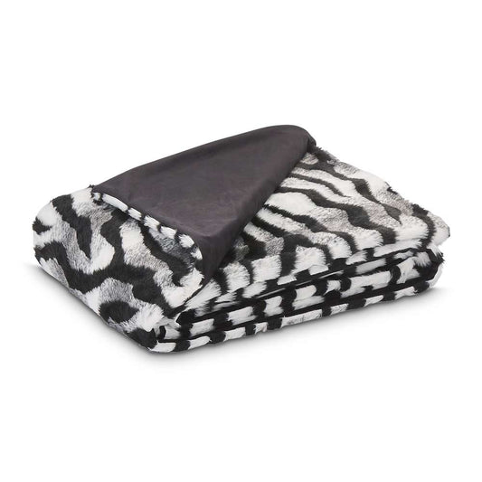 AICO by Michael Amini - Zephyr 56inx72in Faux-Fur Throw - Ebony - BTHO-5672-ZPHYR-EBY veiw 1