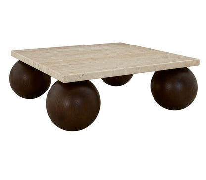Alder & Tweed - Atlas Warm Travertine Solid Oak Wood Square Modern Coffee Table - AT9370-DKC/WMT veiw 1