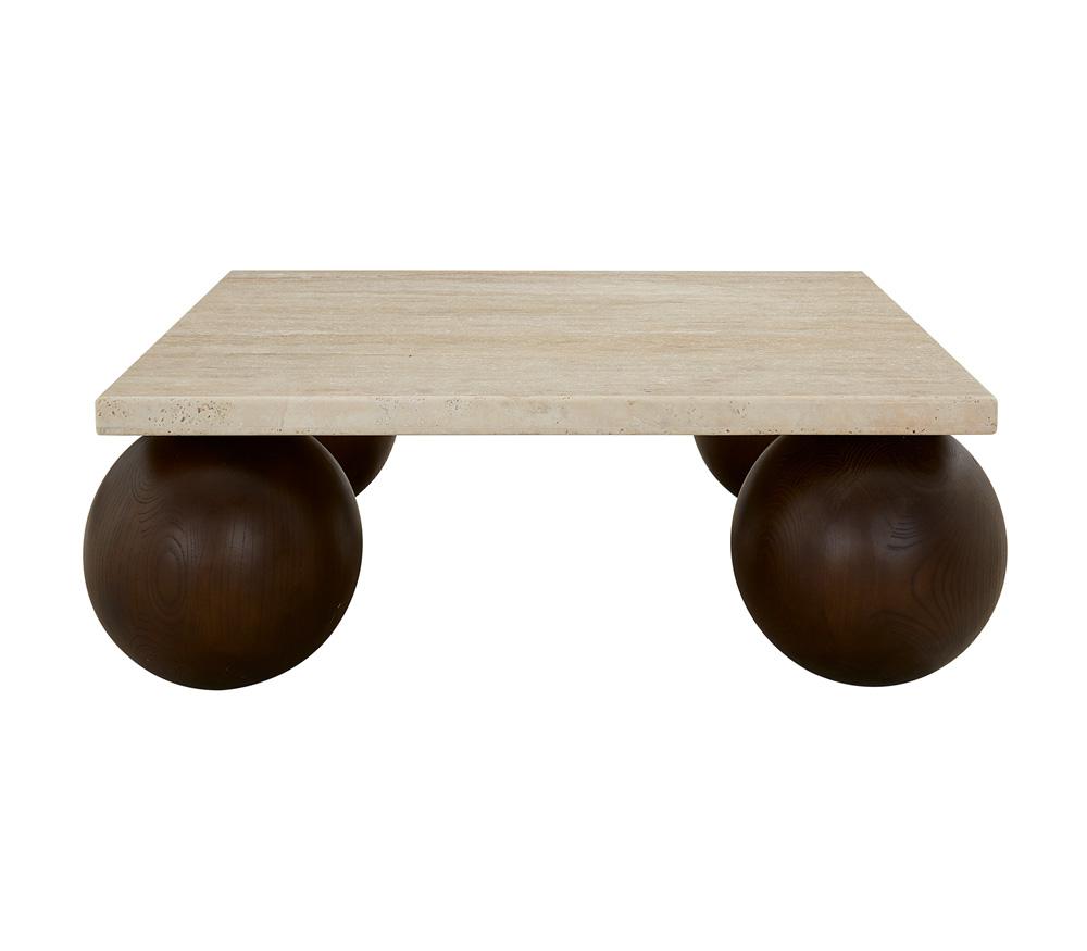 Alder & Tweed - Atlas Warm Travertine Solid Oak Wood Square Modern Coffee Table - AT9370-DKC/WMT veiw 2