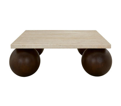 Alder & Tweed - Atlas Warm Travertine Solid Oak Wood Square Modern Coffee Table - AT9370-DKC/WMT veiw 2