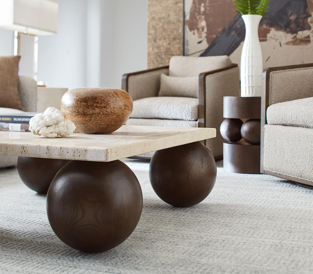 Alder & Tweed - Atlas Warm Travertine Solid Oak Wood Square Modern Coffee Table - AT9370-DKC/WMT veiw 4
