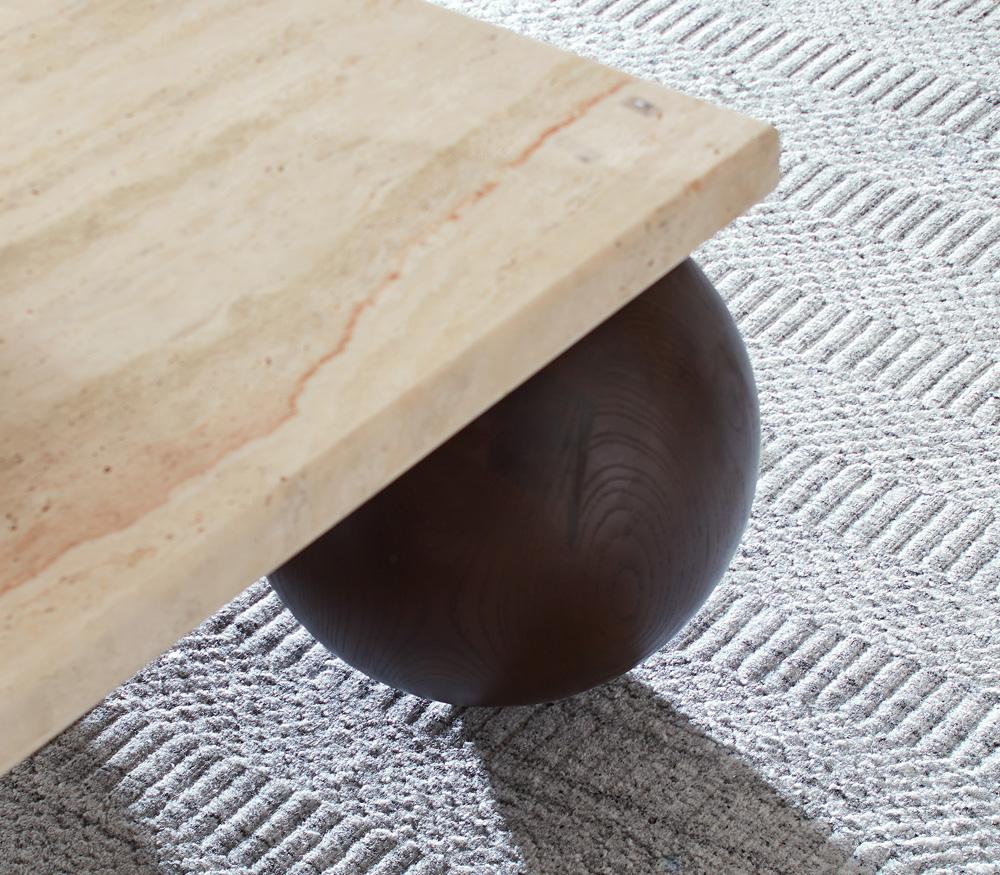 Alder & Tweed - Atlas Warm Travertine Solid Oak Wood Square Modern Coffee Table - AT9370-DKC/WMT veiw 5