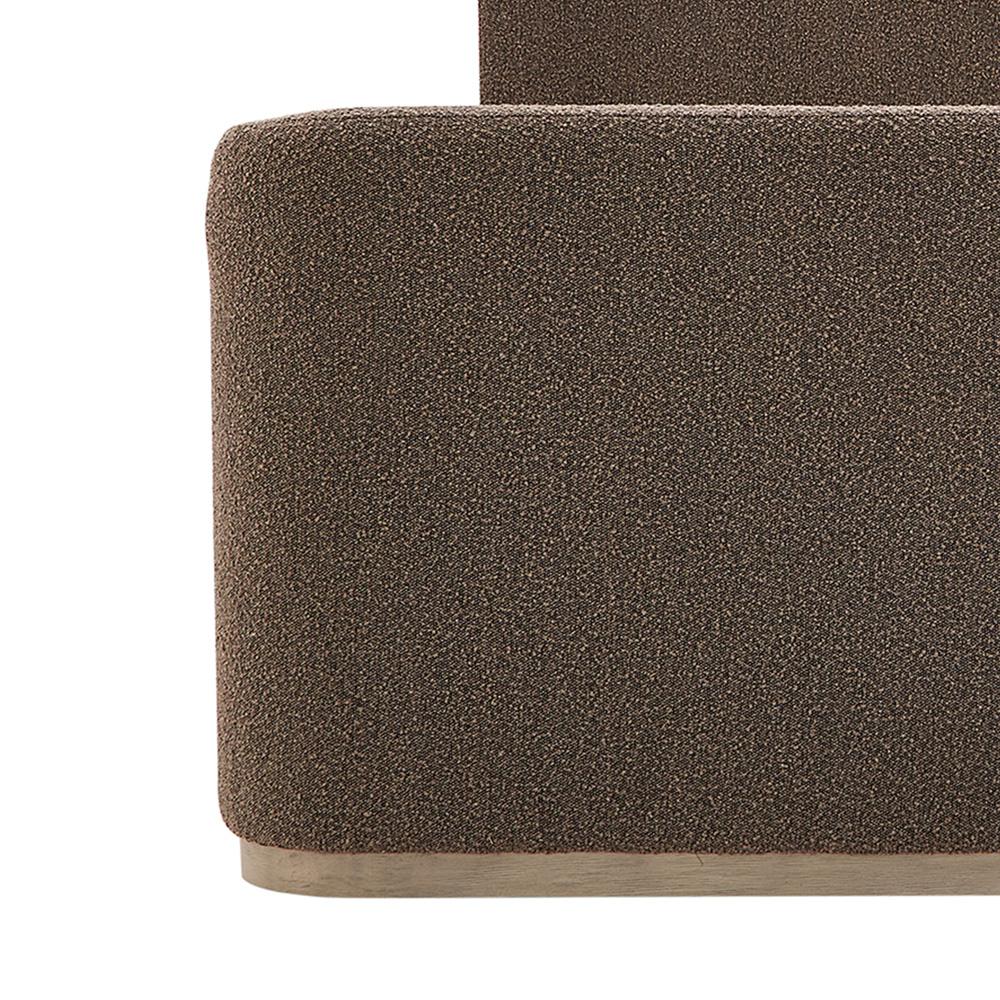 Alder & Tweed - Avery Polyester Upholstered with Solid Wood Brushed Smoke Wood Finish King Bed - AT40100Q-RRS veiw 3