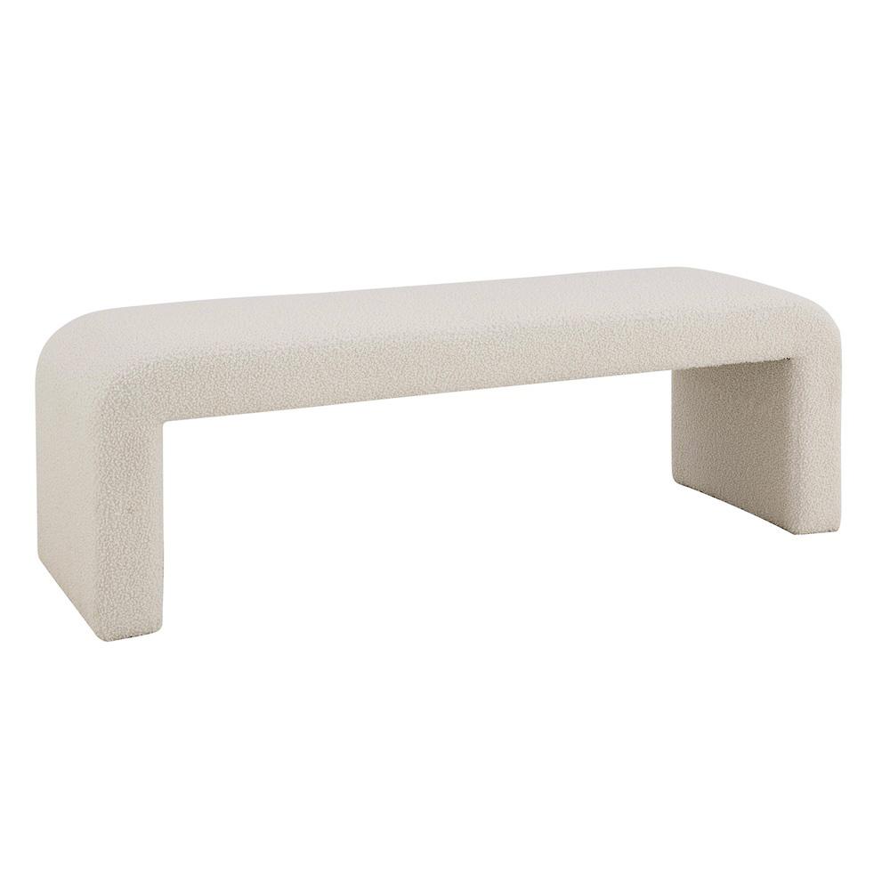 Alder & Tweed - Avery Upholstered 61in Bench Ivory Cloud Performance  Fabric - AT9810-IRC veiw 1