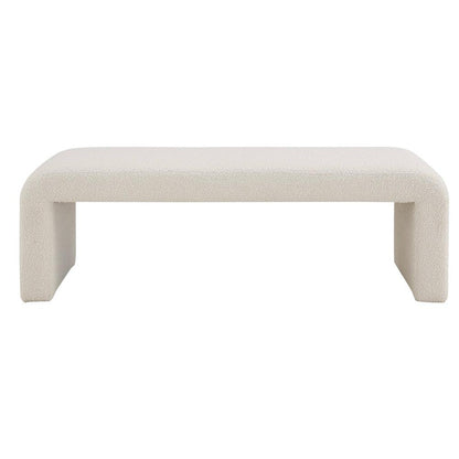 Alder & Tweed - Avery Upholstered 61in Bench Ivory Cloud Performance  Fabric - AT9810-IRC veiw 2