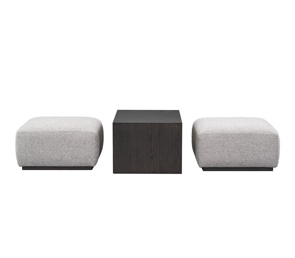 Alder & Tweed - Blair Cream Chalk Fabric, Espresso Wood Finish Modern Elegance 48.5in Ottoman and Table Set - AT9708-SCH/DKC veiw 1
