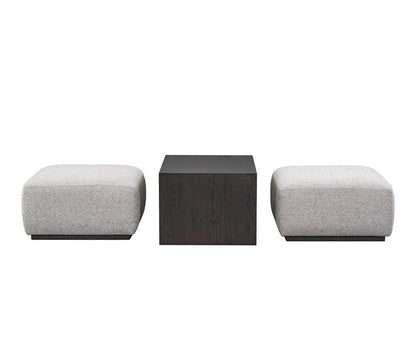 Alder & Tweed - Blair Cream Chalk Fabric, Espresso Wood Finish Modern Elegance 48.5in Ottoman and Table Set - AT9708-SCH/DKC veiw 1