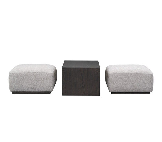 Alder & Tweed - Blair Cream Chalk Fabric, Espresso Wood Finish Modern Elegance 48.5in Ottoman and Table Set - AT9708-SCH/DKC veiw 1