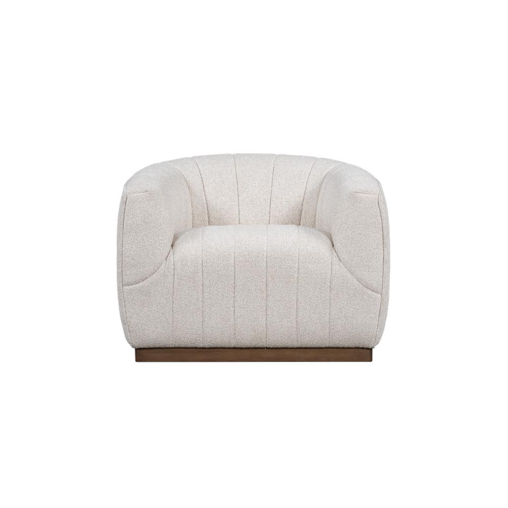 Alder & Tweed - Braidy Upholstered Accent Swivel Chair Flanders Flax Performance Fabric - AT9616-FLF/MMC veiw 2