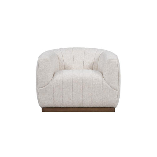 Alder & Tweed - Braidy Upholstered Accent Swivel Chair Flanders Flax Performance Fabric - AT9616-FLF/MMC veiw 2