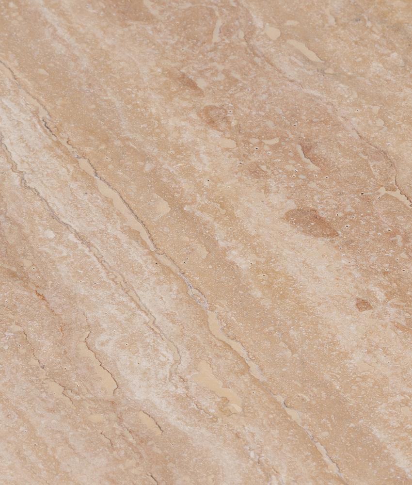 Alder & Tweed - Brynn Solid Wood with Oak Veneer Finish Warm Travertine Marble Top Round 18in Accent Table  - AT9266-DKC/WMT veiw 5