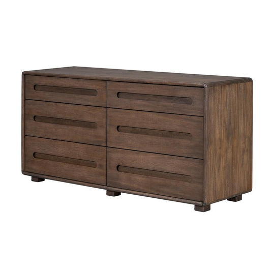 Alder & Tweed - Cameron Acia Wood Veneer Mocha Finish, Finger-Puller Modern  68in Dresser - AT30320-MMC veiw 1