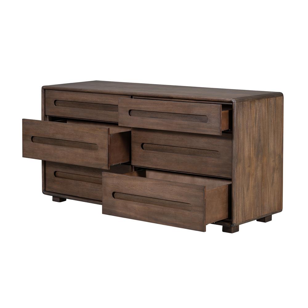 Alder & Tweed - Cameron Acia Wood Veneer Mocha Finish, Finger-Puller Modern  68in Dresser - AT30320-MMC veiw 3