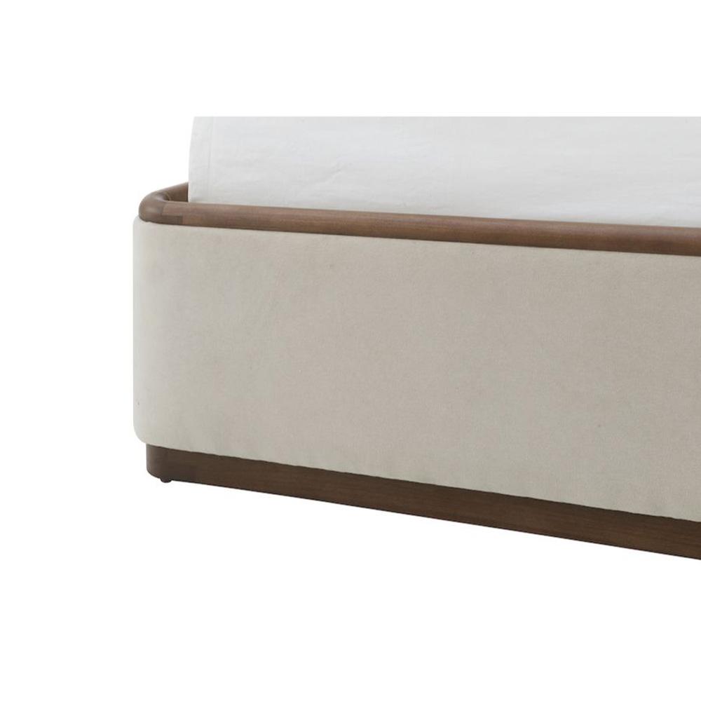 Alder & Tweed - Cameron Upholstered  Cashmere Tan Mocha Wood Finish Modern Design Queen Panel Bed  - AT40320Q-CRD/MDM veiw 8