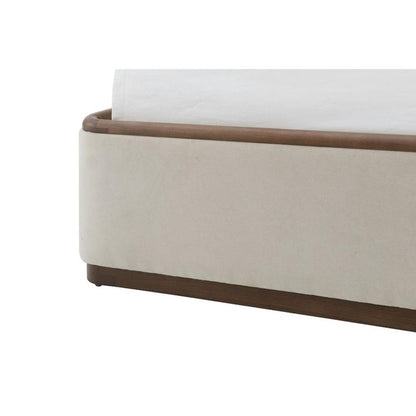 Alder & Tweed - Cameron Upholstered  Cashmere Tan Mocha Wood Finish Modern Design Queen Panel Bed  - AT40320Q-CRD/MDM veiw 8