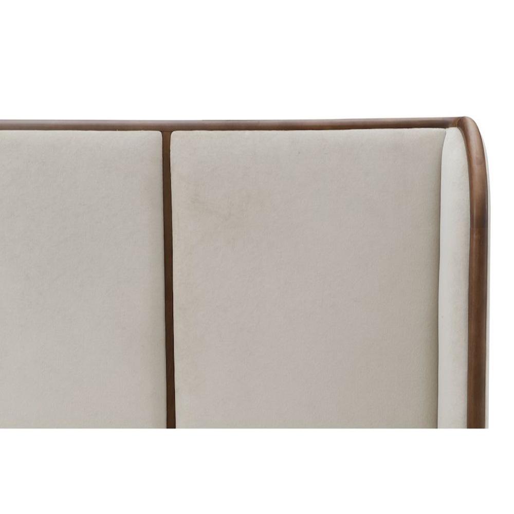 Alder & Tweed - Cameron Upholstered  Cashmere Tan Mocha Wood Finish Modern Design Queen Panel Bed  - AT40320Q-CRD/MDM veiw 9