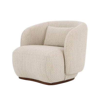 Alder & Tweed - Chloe Upholstered Accent Swivel Chair Woven Wheat Performeance Fabric - AT9621-WNW veiw 1