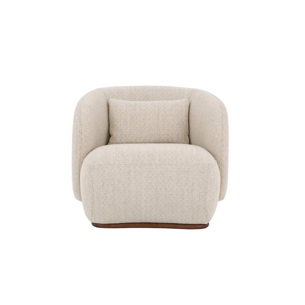 Alder & Tweed - Chloe Upholstered Accent Swivel Chair Woven Wheat Performeance Fabric - AT9621-WNW veiw 3