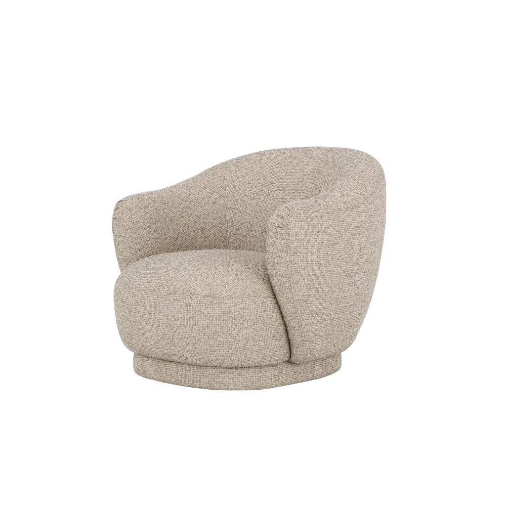 Alder & Tweed - Claire Upholstered Accent Swivel Chair Tawny Taupe Performance Fabric - AT9619-TWT veiw 1