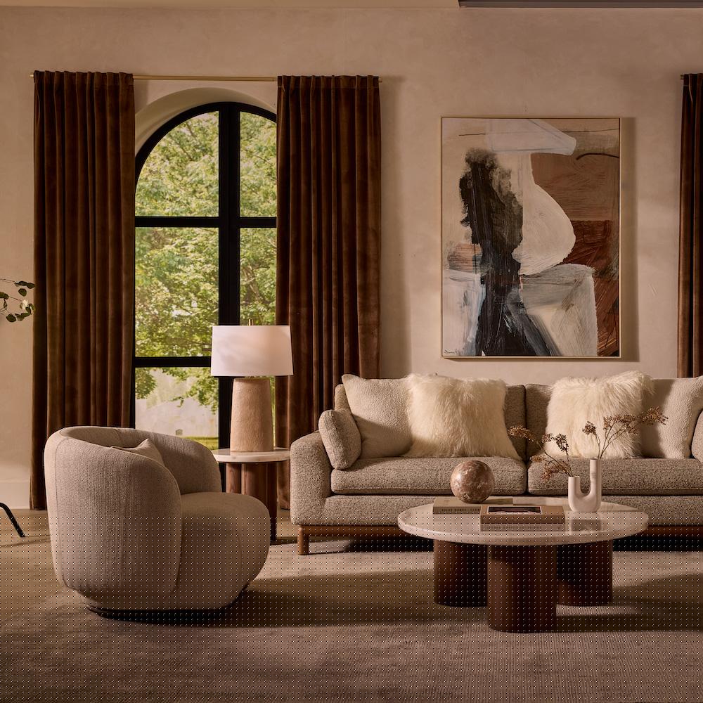 Alder & Tweed - Claire Upholstered Accent Swivel Chair Tawny Taupe Performance Fabric - AT9619-TWT veiw 4
