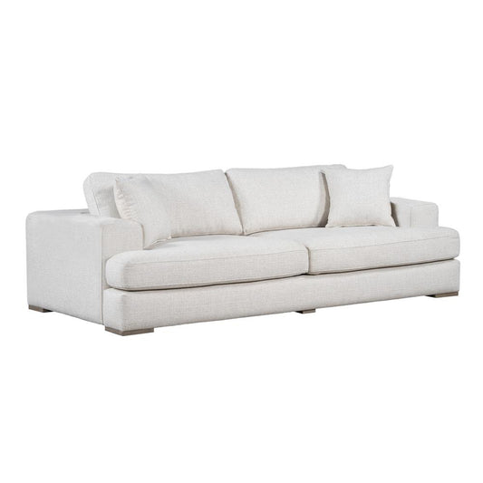 Alder & Tweed - Clyde Polyester Blend Upholstered with Solid Birch Wood Dusted Stone Finish White Cream 100in Sofa - AT10366-GRC/DDS veiw 1