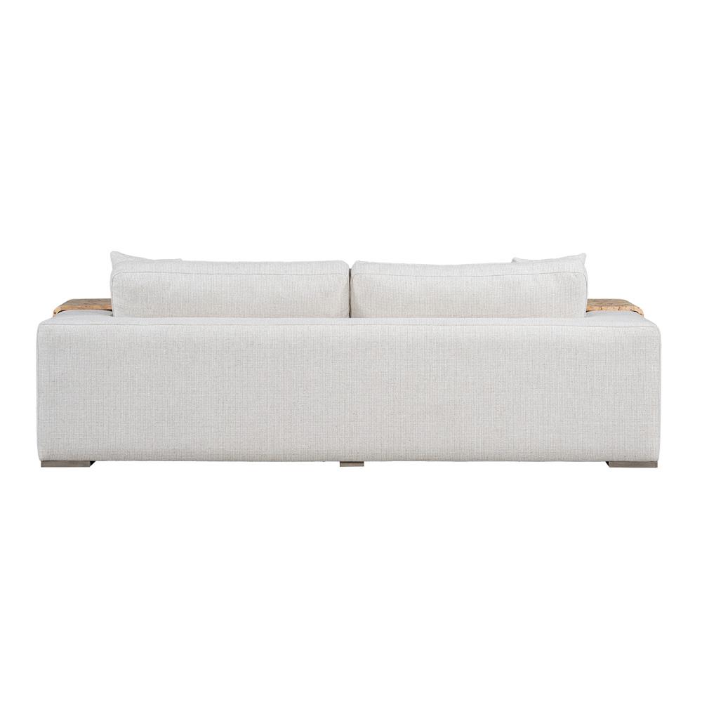Alder & Tweed - Clyde Polyester Blend Upholstered with Solid Birch Wood Dusted Stone Finish White Cream 100in Sofa - AT10366-GRC/DDS veiw 3