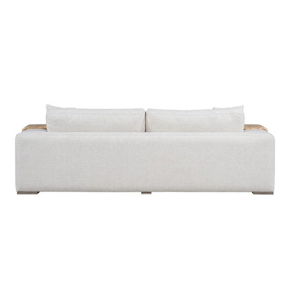 Alder & Tweed - Clyde Polyester Blend Upholstered with Solid Birch Wood Dusted Stone Finish White Cream 100in Sofa - AT10366-GRC/DDS veiw 3