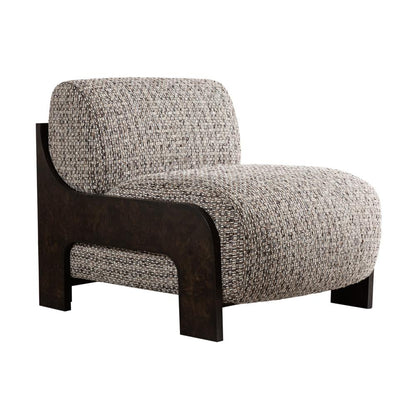 Alder & Tweed - Coco Upholstered Accent Chair Twilight Tweed Performance Fabrc Chocolate Burl Wood - AT9072-TGT/CTB veiw 1