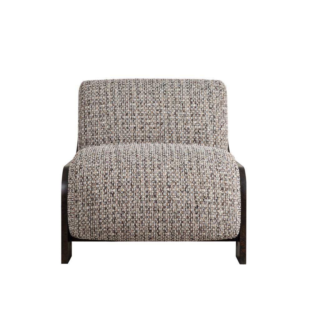 Alder & Tweed - Coco Upholstered Accent Chair Twilight Tweed Performance Fabrc Chocolate Burl Wood - AT9072-TGT/CTB veiw 2