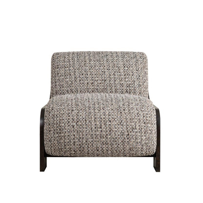 Alder & Tweed - Coco Upholstered Accent Chair Twilight Tweed Performance Fabrc Chocolate Burl Wood - AT9072-TGT/CTB veiw 2