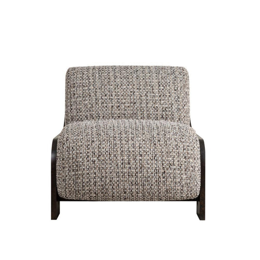 Alder & Tweed - Coco Upholstered Accent Chair Twilight Tweed Performance Fabrc Chocolate Burl Wood - AT9072-TGT/CTB veiw 2