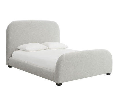 Alder & Tweed - Cora Polyester Upholstered with Solid Oak Dark Cinder Wood Finish King Bed - AT40280K-STM/DKC veiw 1