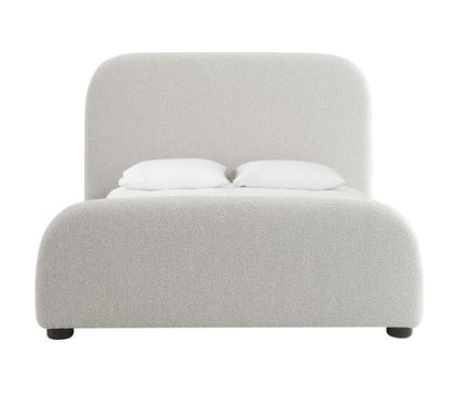 Alder & Tweed - Cora Polyester Upholstered with Solid Oak Dark Cinder Wood Finish Queen Bed - AT40280Q-STM/DKC veiw 2