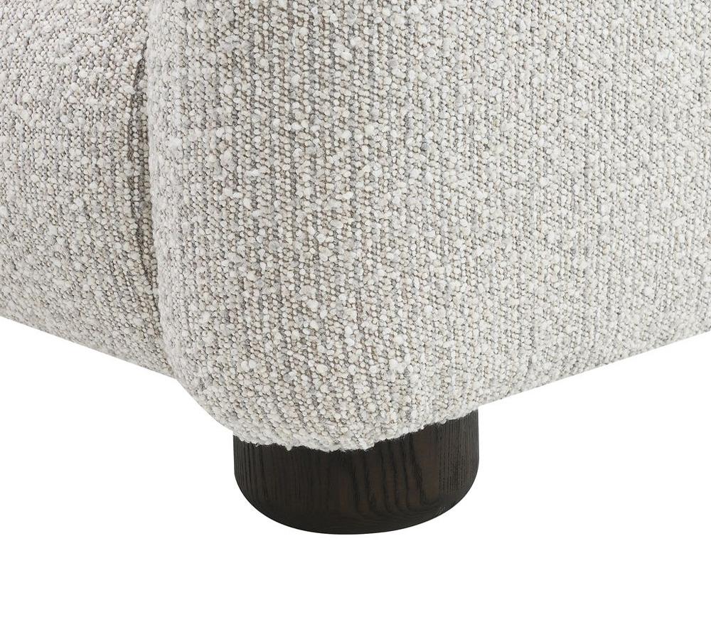 Alder & Tweed - Cora Polyester Upholstered with Solid Oak Dark Cinder Wood Finish Queen Bed - AT40280Q-STM/DKC veiw 4