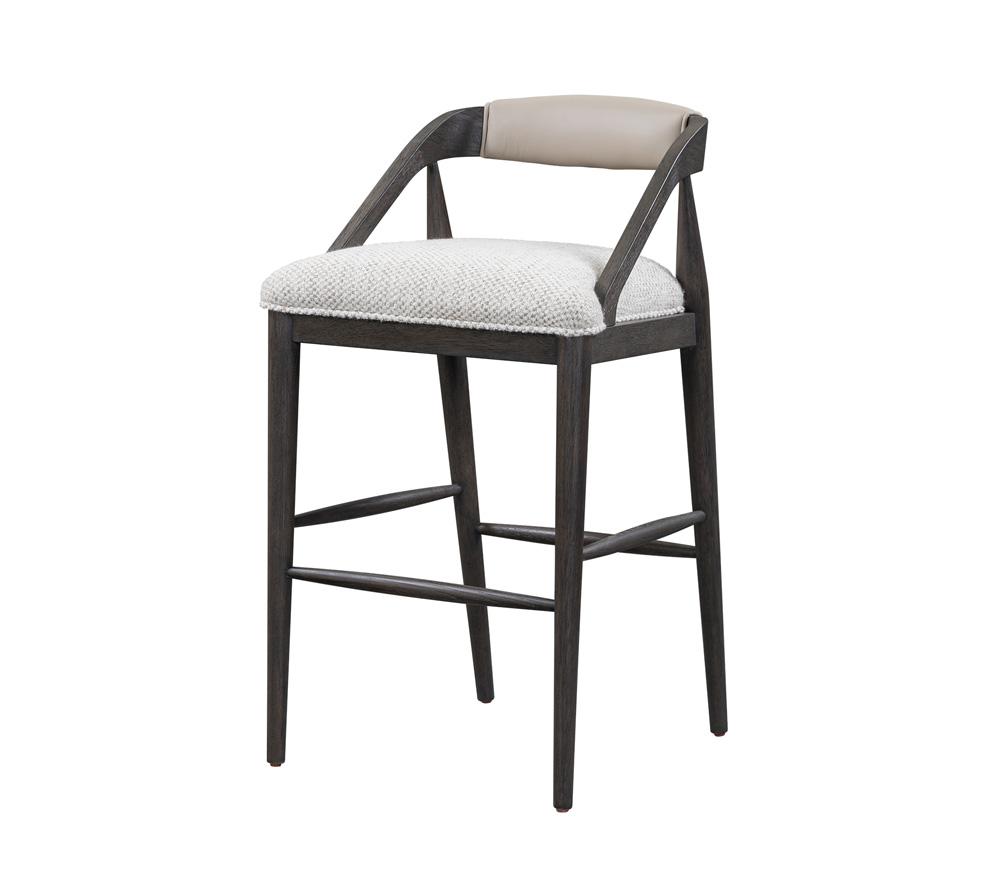 Alder & Tweed - Cove Polyester Upholstered Solid Birch Wood Dark Cinder Finish 38.5in Bar Stool - AT956B-FTL/DKC veiw 1