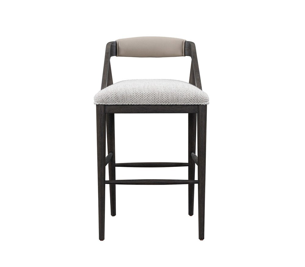 Alder & Tweed - Cove Polyester Upholstered Solid Birch Wood Dark Cinder Finish 38.5in Bar Stool - AT956B-FTL/DKC veiw 2