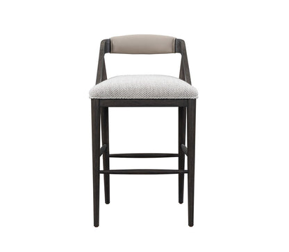 Alder & Tweed - Cove Polyester Upholstered Solid Birch Wood Dark Cinder Finish 38.5in Bar Stool - AT956B-FTL/DKC veiw 2