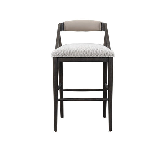Alder & Tweed - Cove Polyester Upholstered Solid Birch Wood Dark Cinder Finish 38.5in Bar Stool - AT956B-FTL/DKC veiw 2