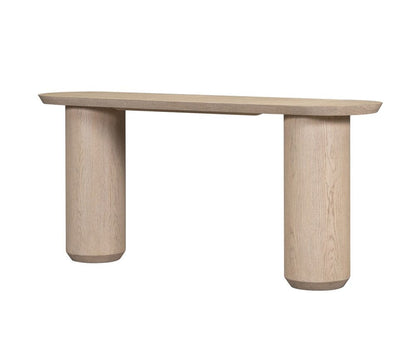 Alder & Tweed - Cromwell Raw Oak Finish 2 Pedestal Legs Contemporary Modern Design 72in Console Table - AT9498-RWO veiw 1