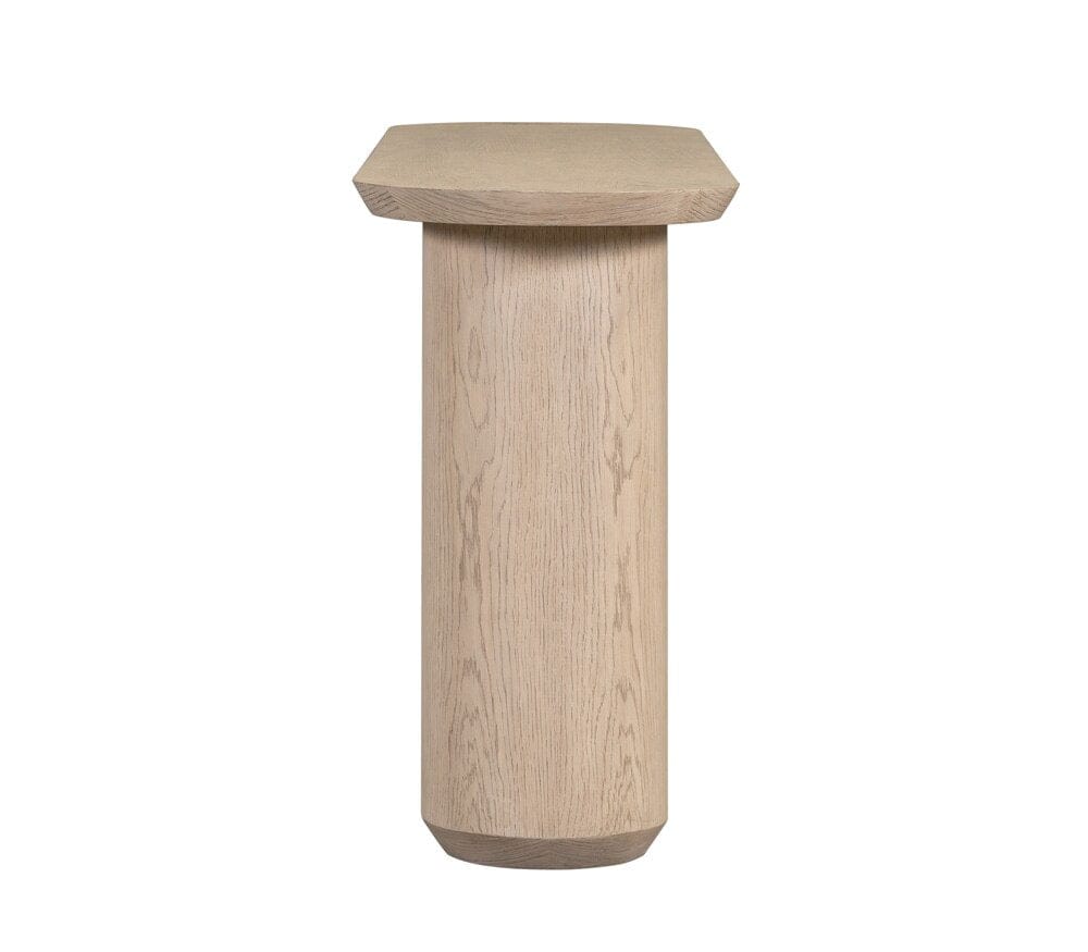 Alder & Tweed - Cromwell Raw Oak Finish 2 Pedestal Legs Contemporary Modern Design 72in Console Table - AT9498-RWO veiw 3