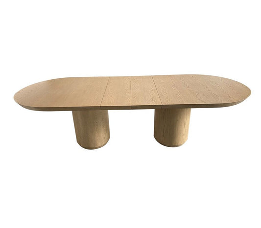 Alder & Tweed - Cromwell Solid Wood with Oak Veneer Raw Finish 84in-108in Extension Dining Table  - AT60098-RWO veiw 1