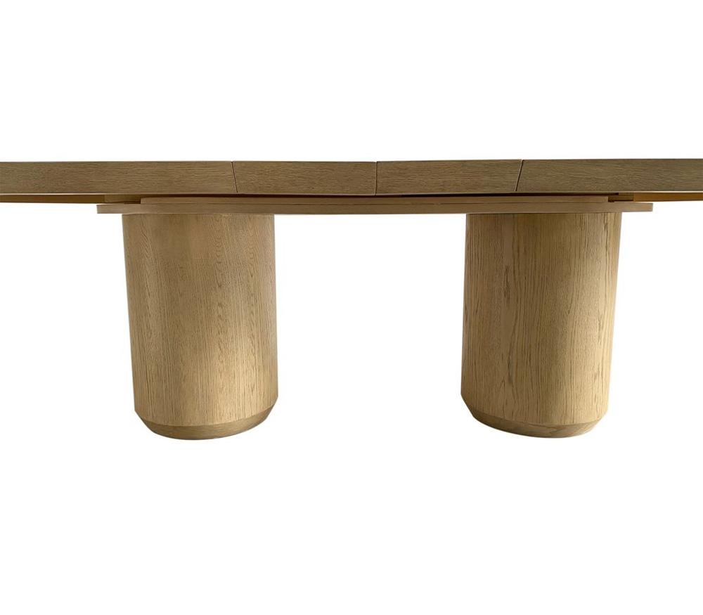 Alder & Tweed - Cromwell Solid Wood with Oak Veneer Raw Finish 84in-108in Extension Dining Table  - AT60098-RWO veiw 2
