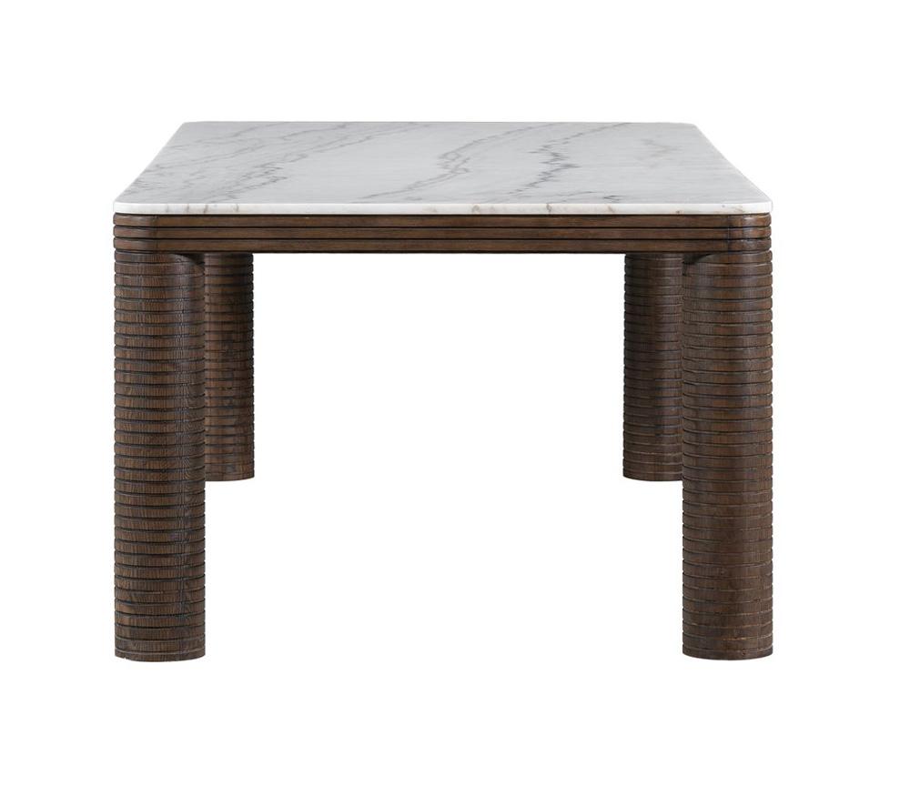 Alder & Tweed - Durham Brown Oak & White Marble 4-Leg Modern Design 95in Dining Table - AT60099-MCR/GWM veiw 3