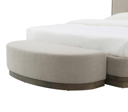 Alder & Tweed - Emery Upholstered Titan Tan Fabric Stone Wood Finish Popular Frame Modern Design 60.25in Curved Bench - AT9829-TTN/DDS veiw 3