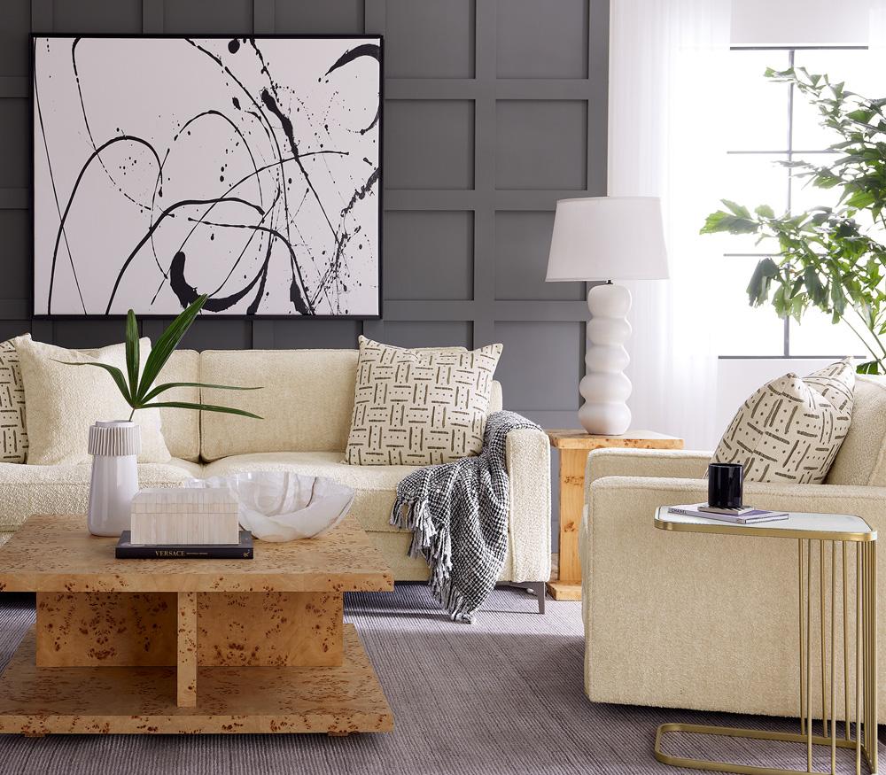 Alder & Tweed - Emmett Upholstered Plush Pearl Fabric, Elegant Comfort Design 47in Occassional  Accent Chair - AT9613-PHP veiw 6